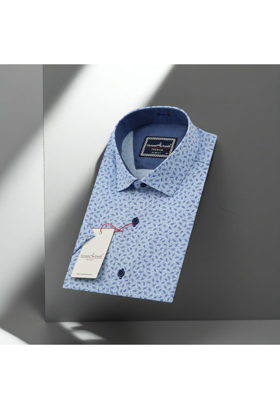 Slim Fit Kısa Kol Desenli Erkek Gömlek 3GMK321427007 - Giovanni Fratelli