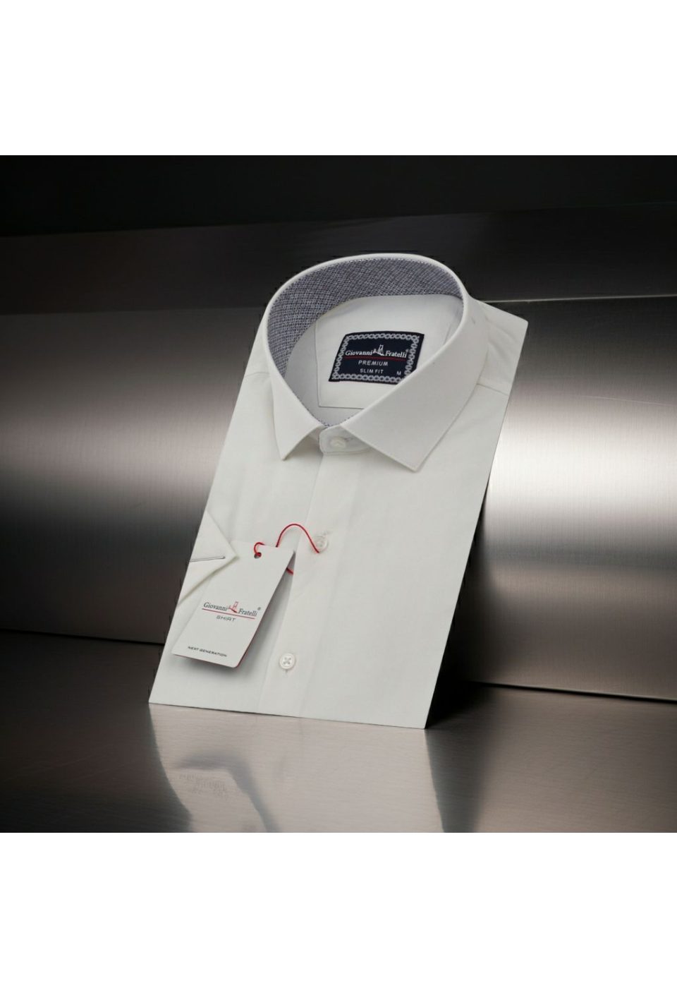 1428 CR K SATIN 002 Slim Fit Kısa Kol Düz Renk Saten Erkek Gömlek 3GMK321428002 - Giovanni Fratelli