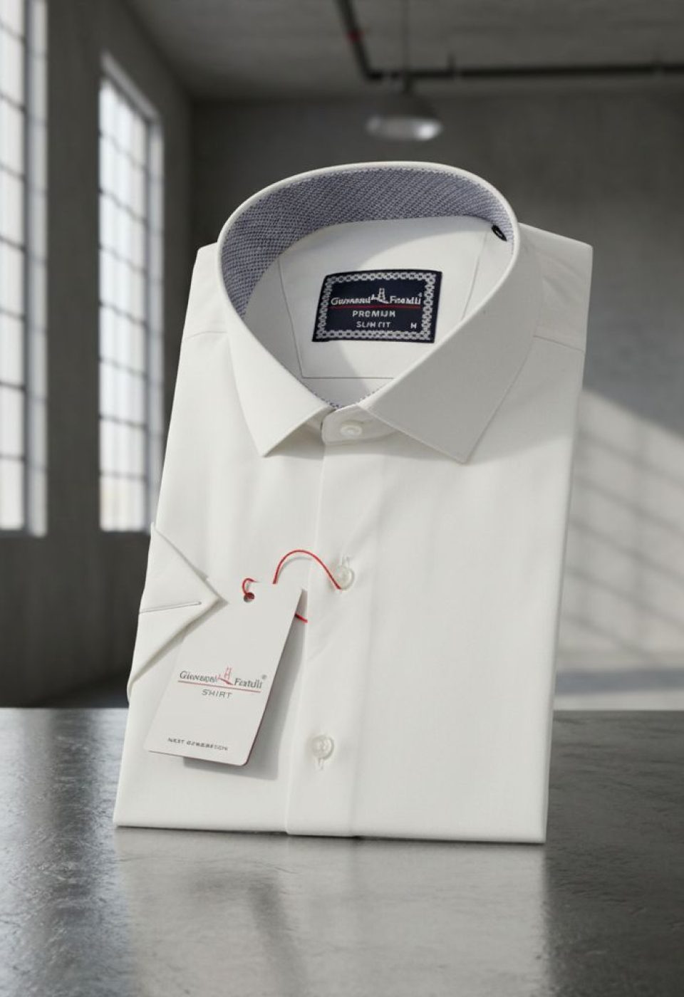 Slim Fit Kısa Kol Düz Renk Saten Erkek Gömlek 3GMK321428002