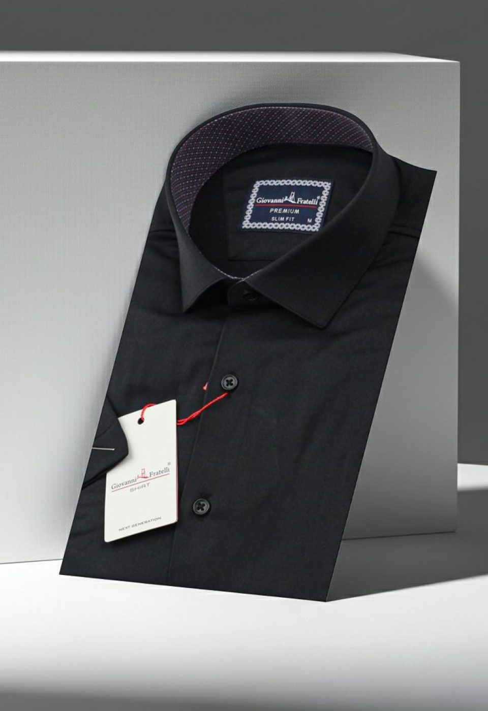 Slim Fit Kısa Kol Düz Renk Saten Erkek Gömlek 3GMK321428003 - Giovanni Fratelli