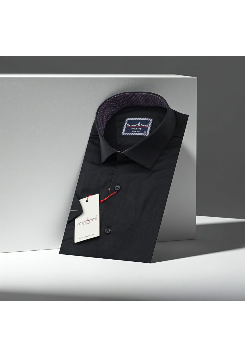 Slim Fit Kısa Kol Düz Renk Saten Erkek Gömlek 3GMK321428003 - Giovanni Fratelli