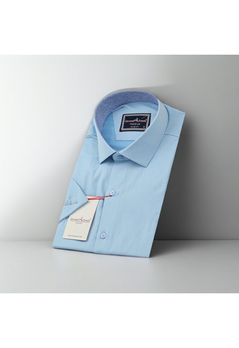 Slim Fit Kısa Kol Düz Renk Saten Erkek Gömlek 3GMK321428009 - Giovanni Fratelli