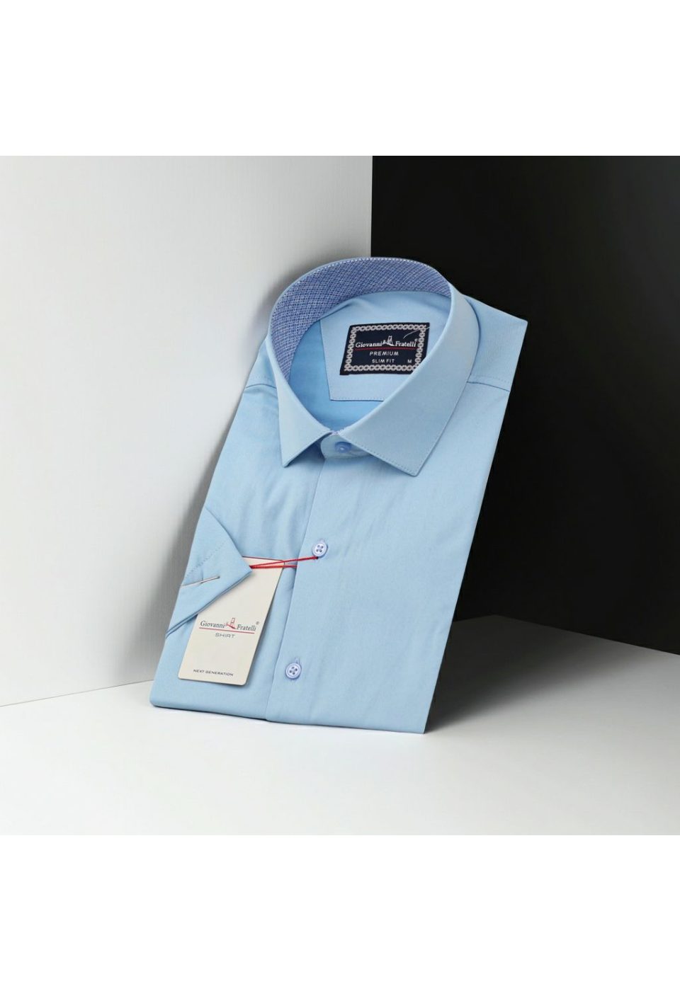 Slim Fit Kısa Kol Düz Renk Saten Erkek Gömlek 3GMK321428009 - Giovanni Fratelli