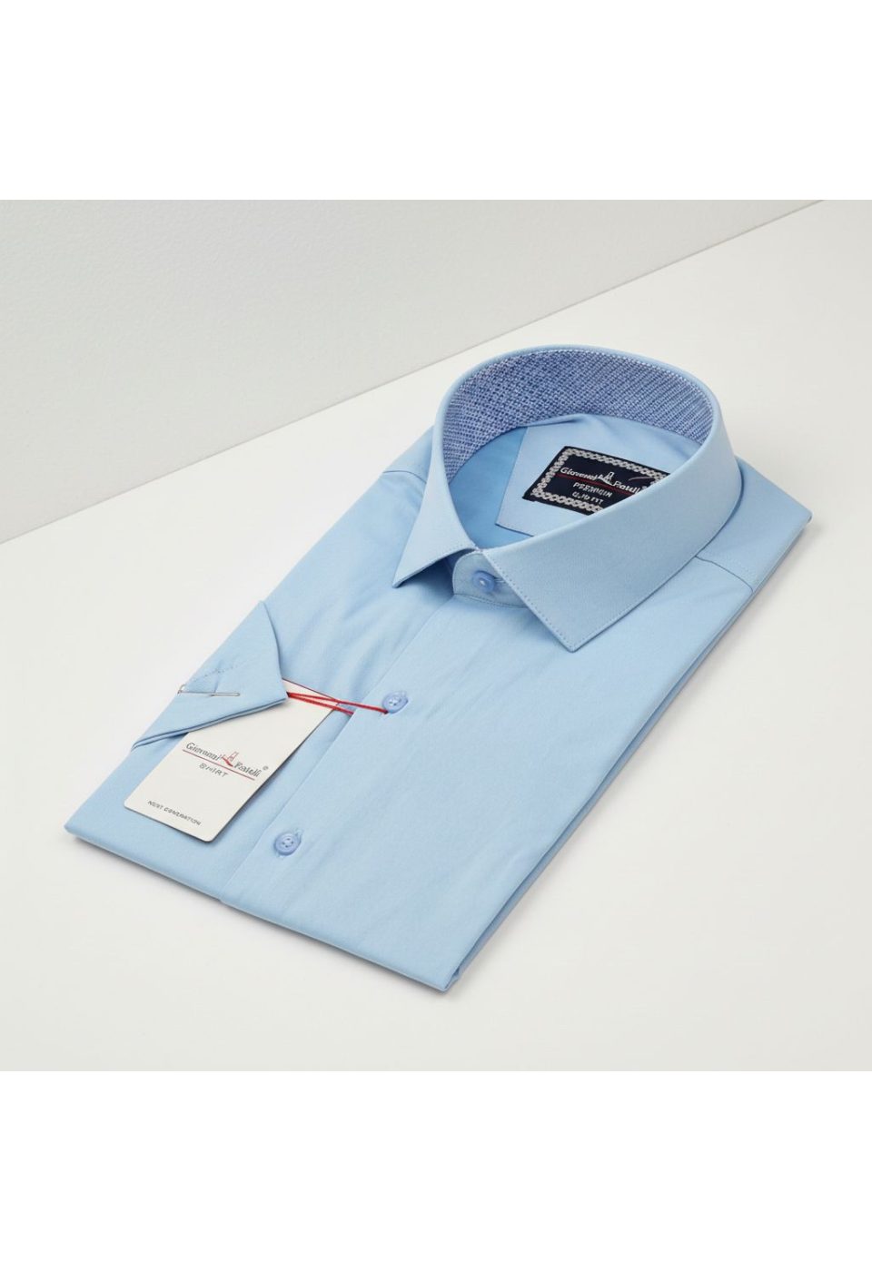Slim Fit Kısa Kol Düz Renk Saten Erkek Gömlek 3GMK321428009 - Giovanni Fratelli