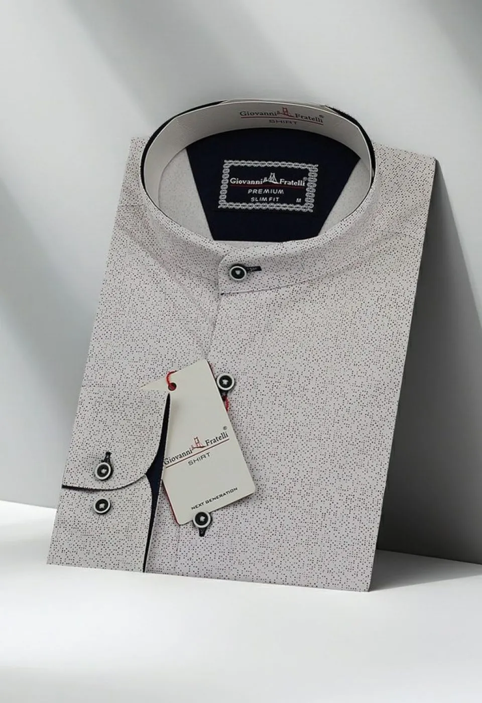 Slim Fit Uzun Kol Desenli Hakim Yaka Erkek Gömlek 3GMK311461005