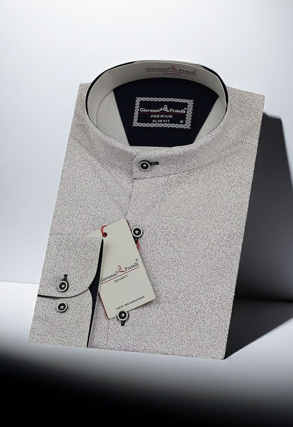 Slim Fit Uzun Kol Desenli Hakim Yaka Erkek Gömlek 3GMK311461005 - Giovanni Fratelli