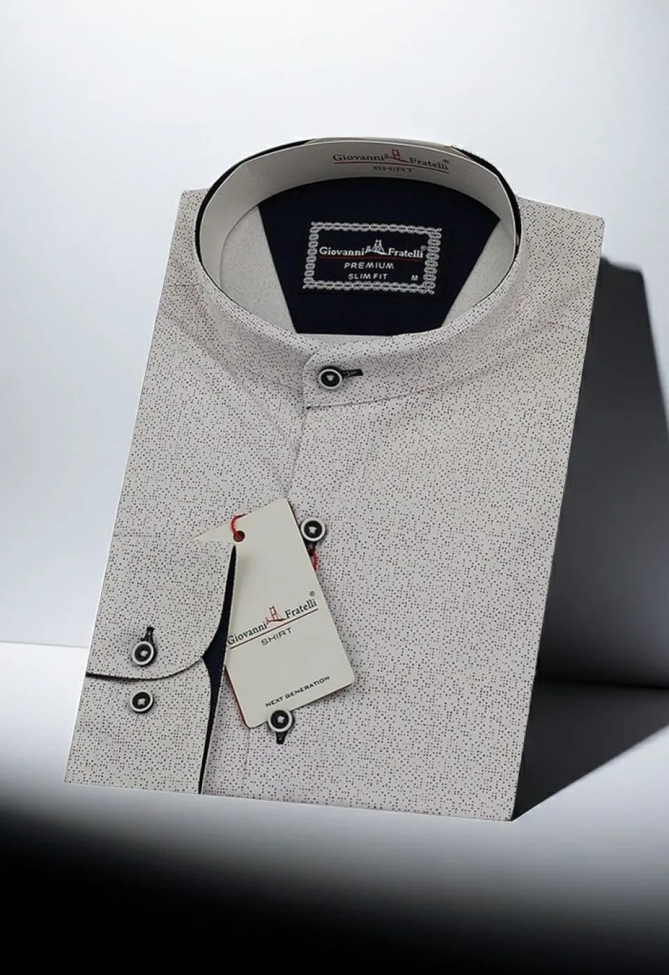Slim Fit Uzun Kol Desenli Hakim Yaka Erkek Gömlek 3GMK311461005 - Giovanni Fratelli