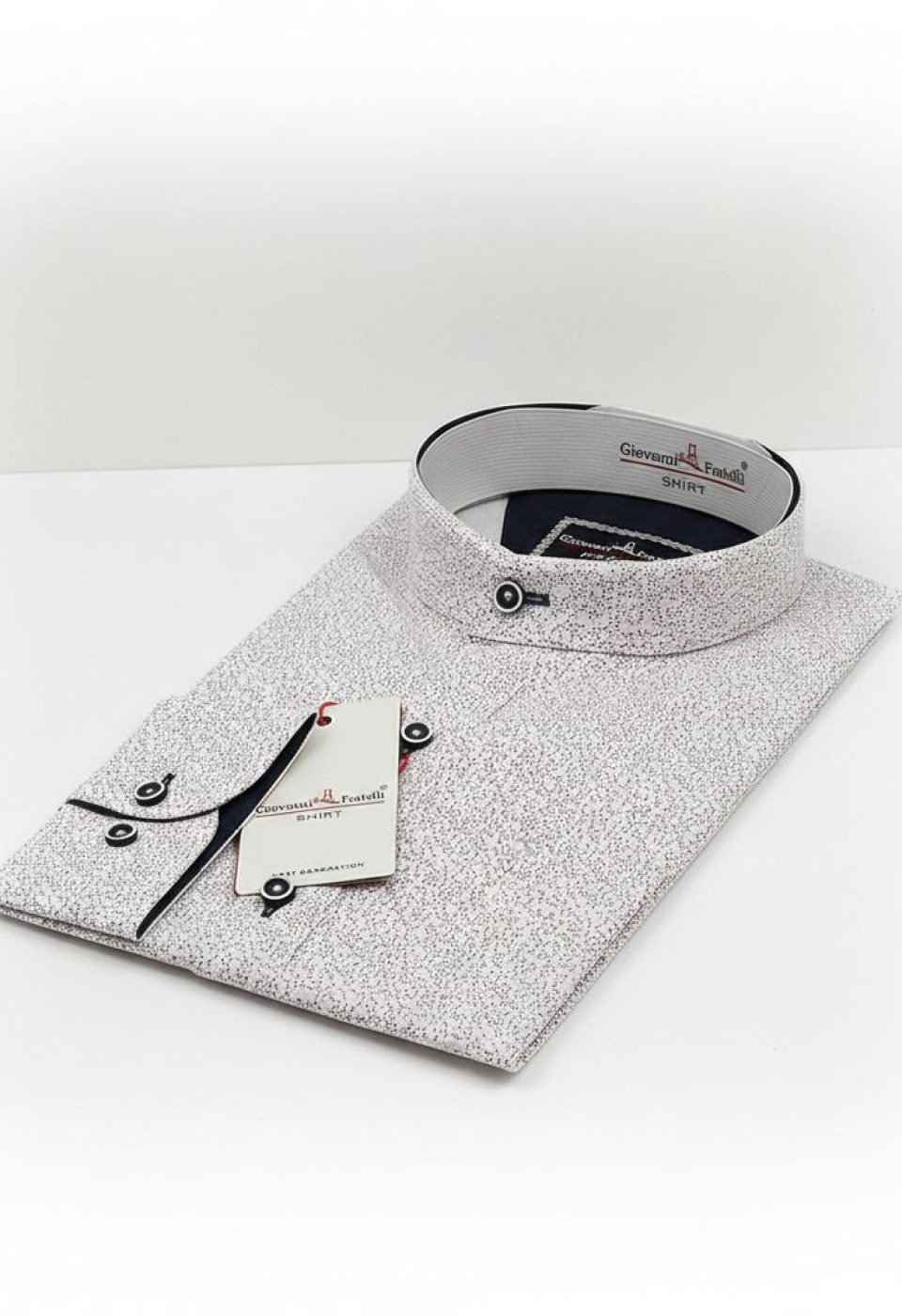 Slim Fit Uzun Kol Desenli Hakim Yaka Erkek Gömlek 3GMK311461005