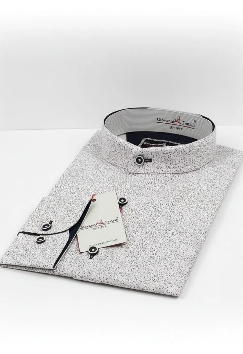 Slim Fit Uzun Kol Desenli Hakim Yaka Erkek Gömlek 3GMK311461005 - Giovanni Fratelli