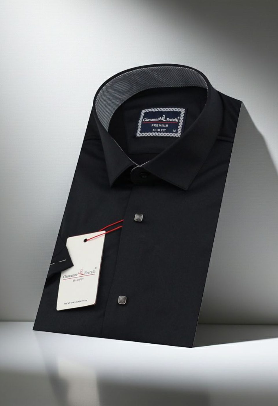 Slim Fit Kısa Kol Düz Renk Saten Erkek Gömlek 3GMK321466007 - Giovanni Fratelli
