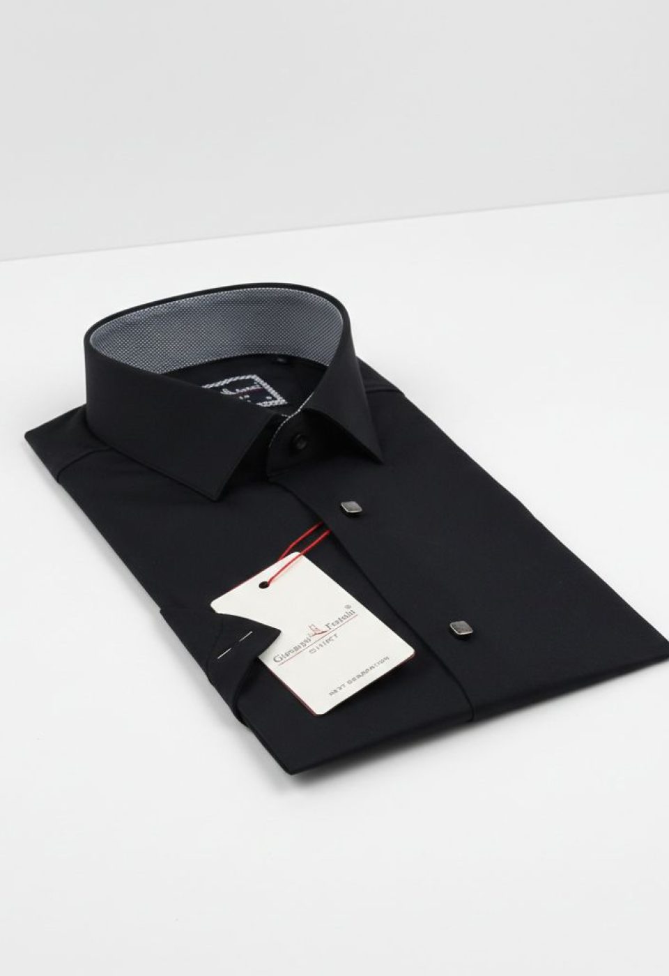 Slim Fit Kısa Kol Düz Renk Saten Erkek Gömlek 3GMK321466007 - Giovanni Fratelli