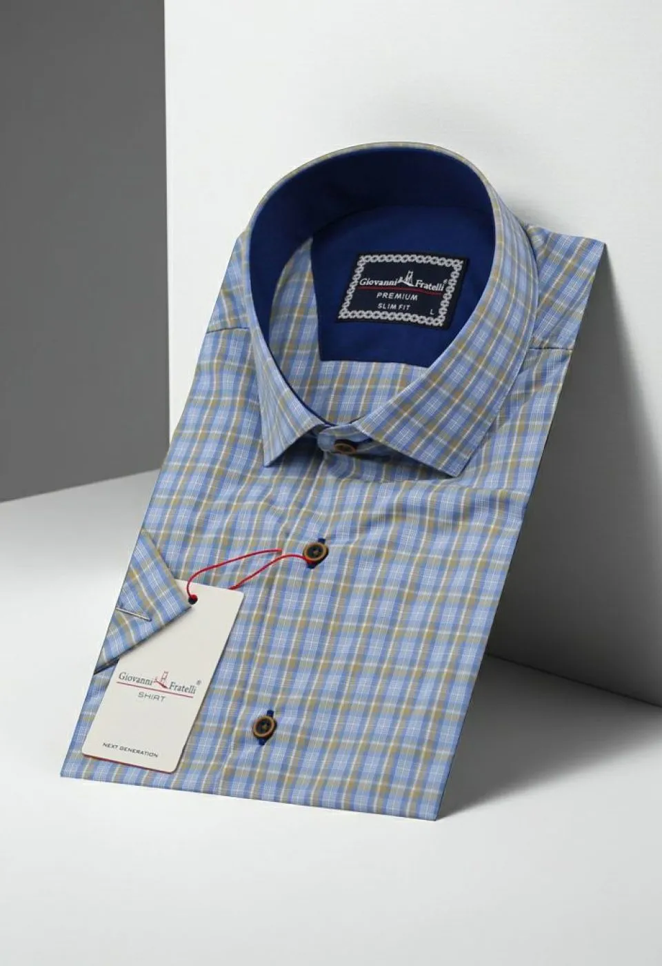 Slim Fit Kısa Kol Desenli Erkek Gömlek 3GMK321467001