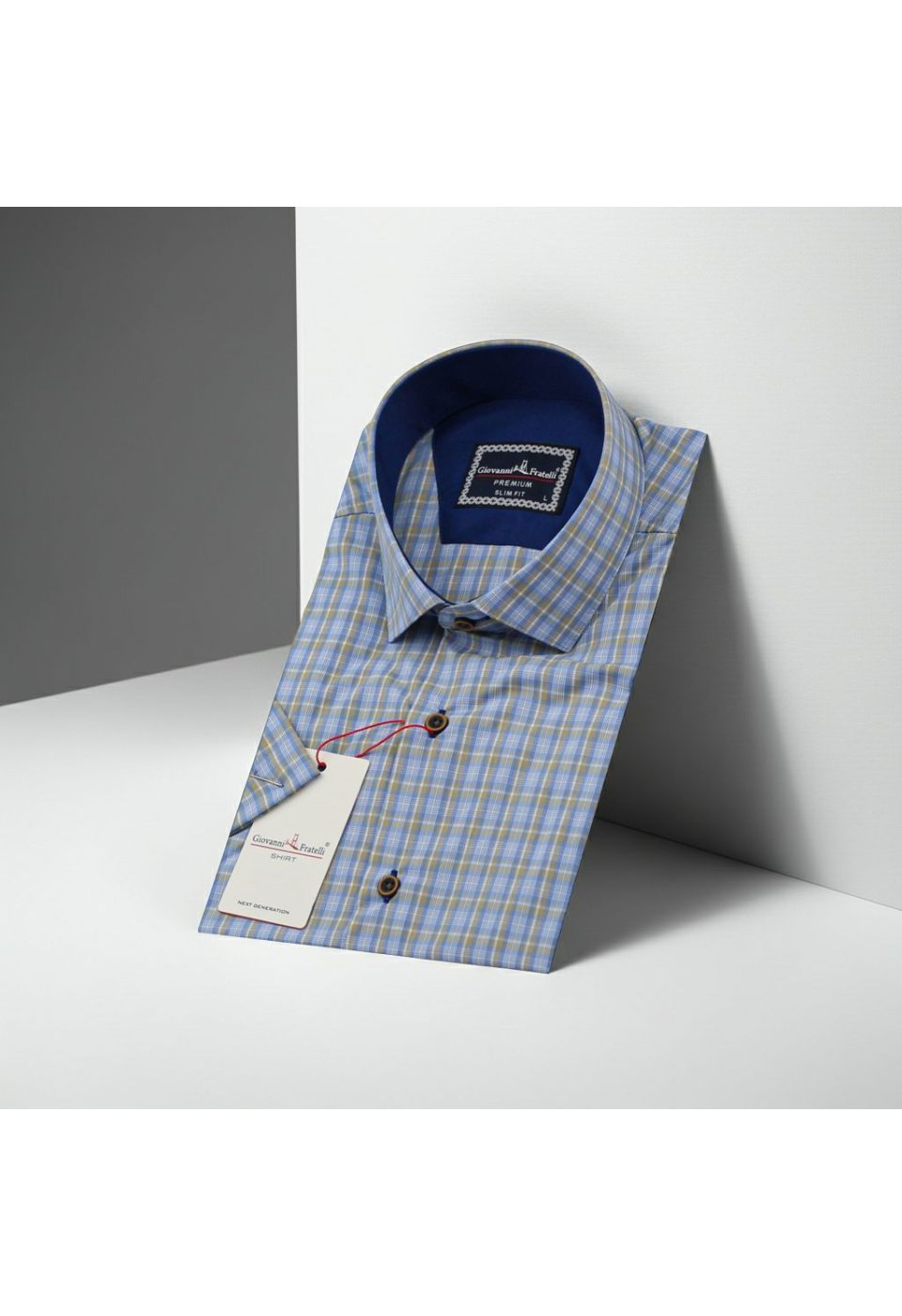 1467 CR K 001 Slim Fit Kısa Kol Desenli Erkek Gömlek 3GMK321467001 - Giovanni Fratelli