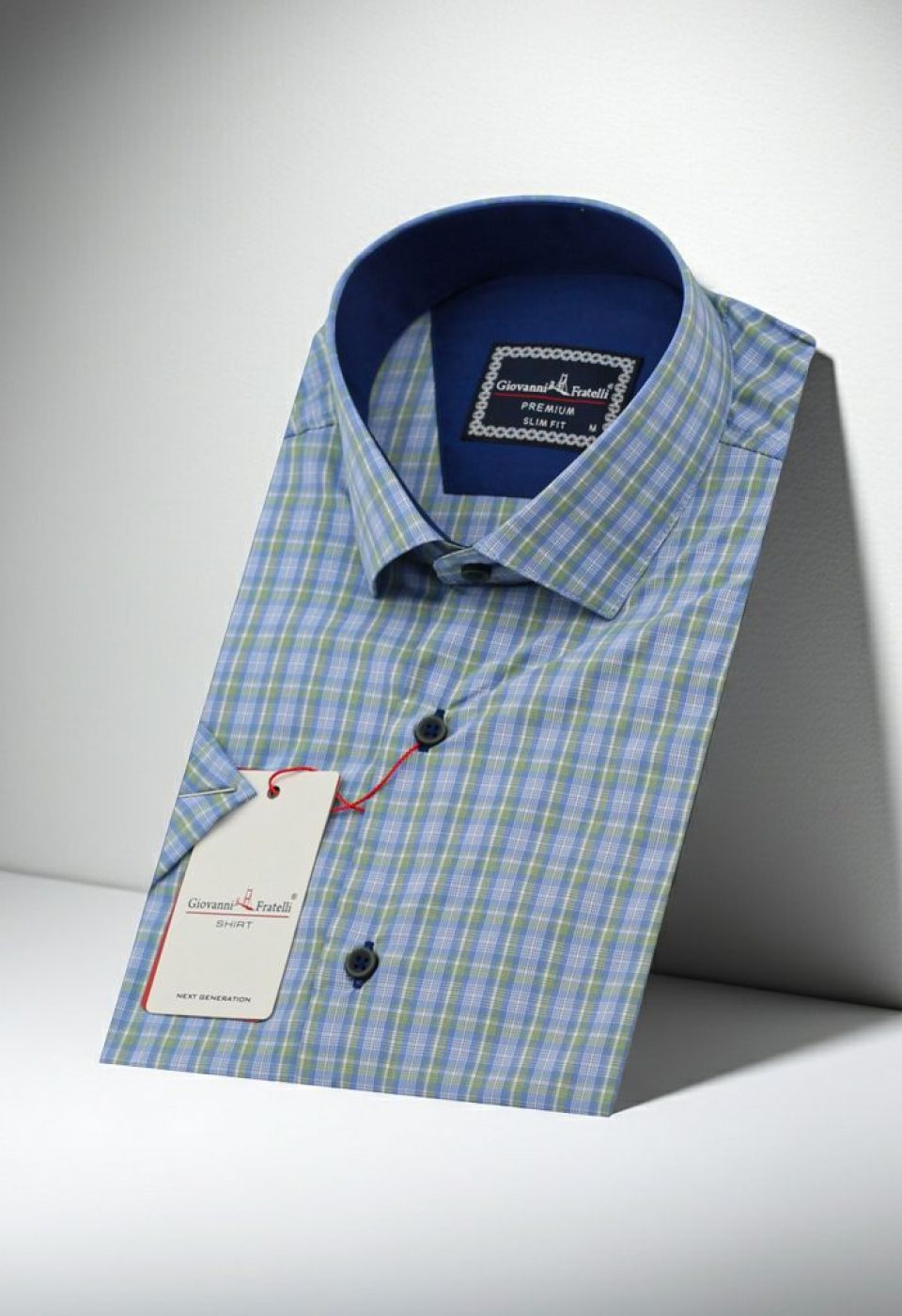 Slim Fit Kısa Kol Desenli Erkek Gömlek 3GMK321467002