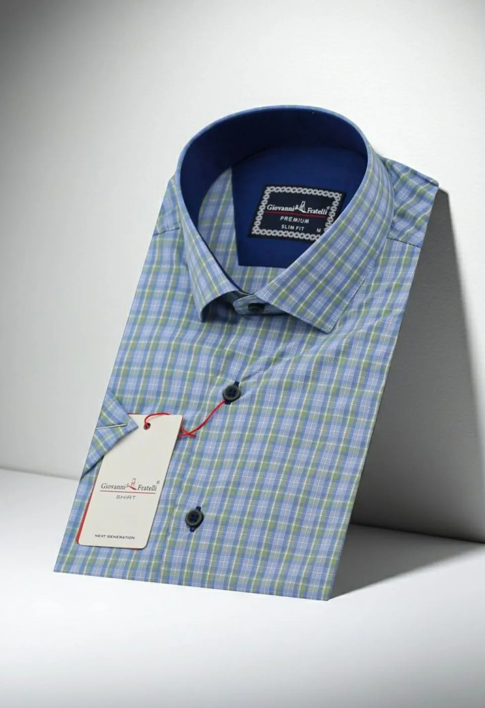 Slim Fit Kısa Kol Desenli Erkek Gömlek 3GMK321467002