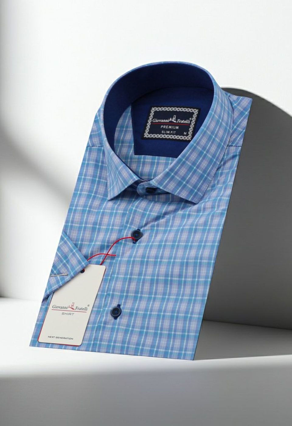 Slim Fit Kısa Kol Desenli Erkek Gömlek 3GMK321467004