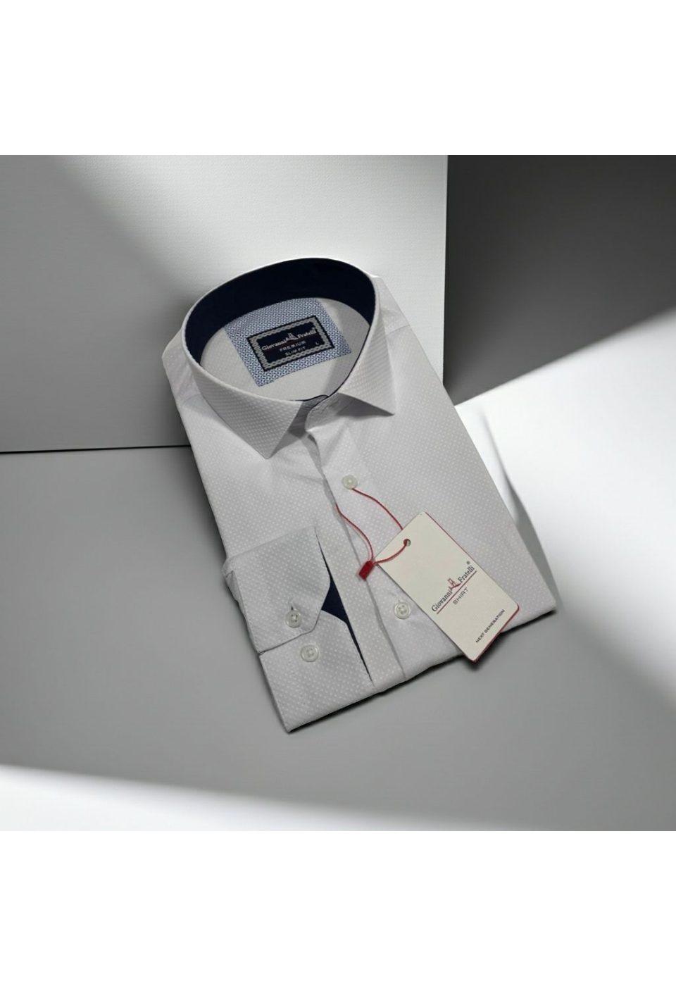 Slim Fit Uzun Kol Desenli Armürlü Jakar Erkek Gömlek 3GMK321496001 - Giovanni Fratelli