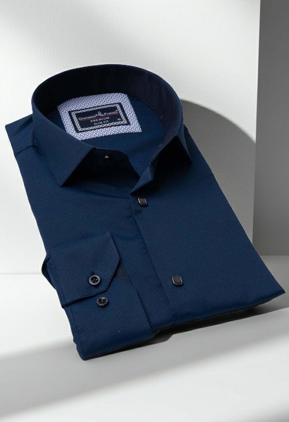 Slim Fit Uzun Kol Desenli Armürlü Jakar Erkek Gömlek 3GMK311497008