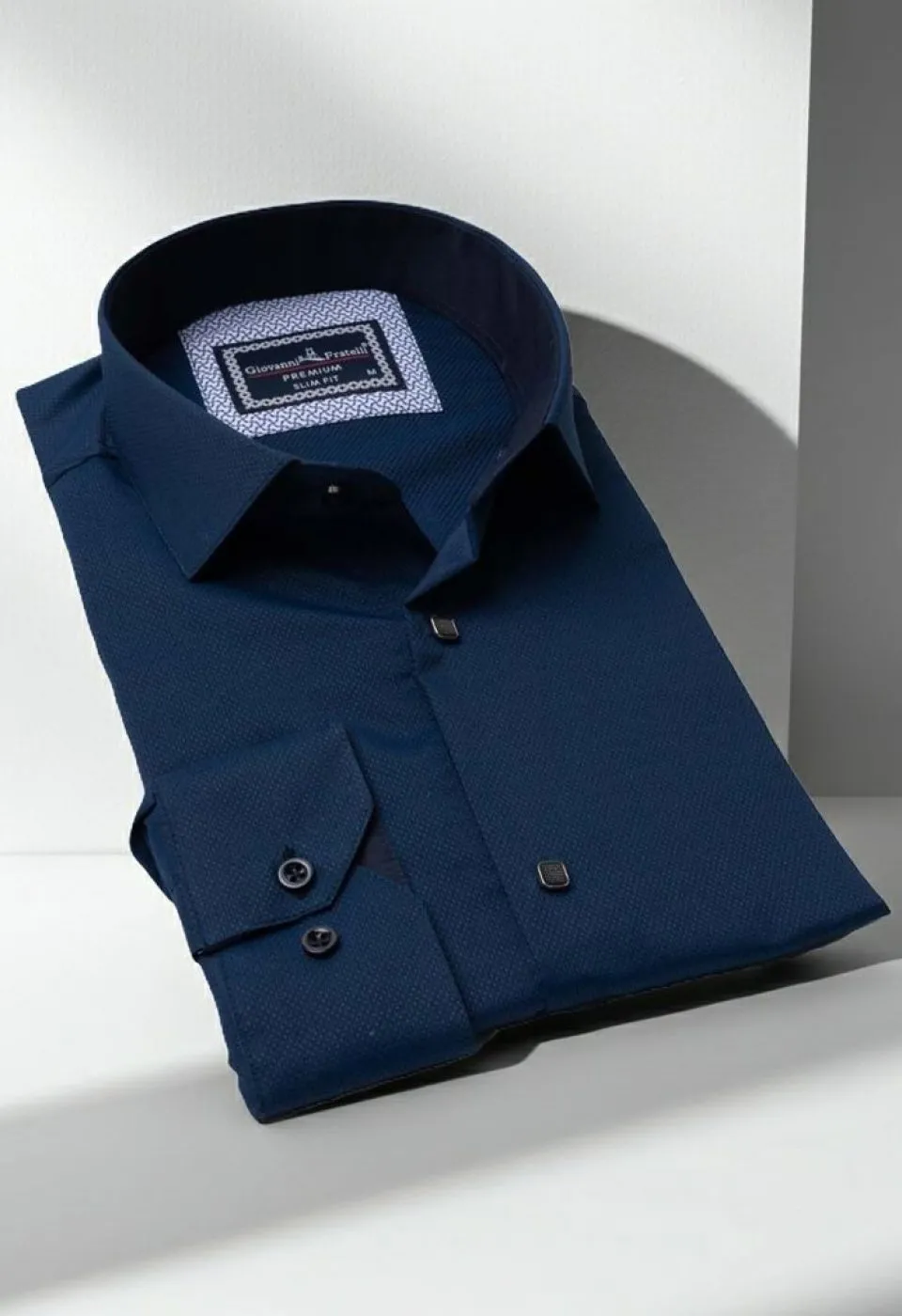 Slim Fit Uzun Kol Desenli Armürlü Jakar Erkek Gömlek 3GMK311497008