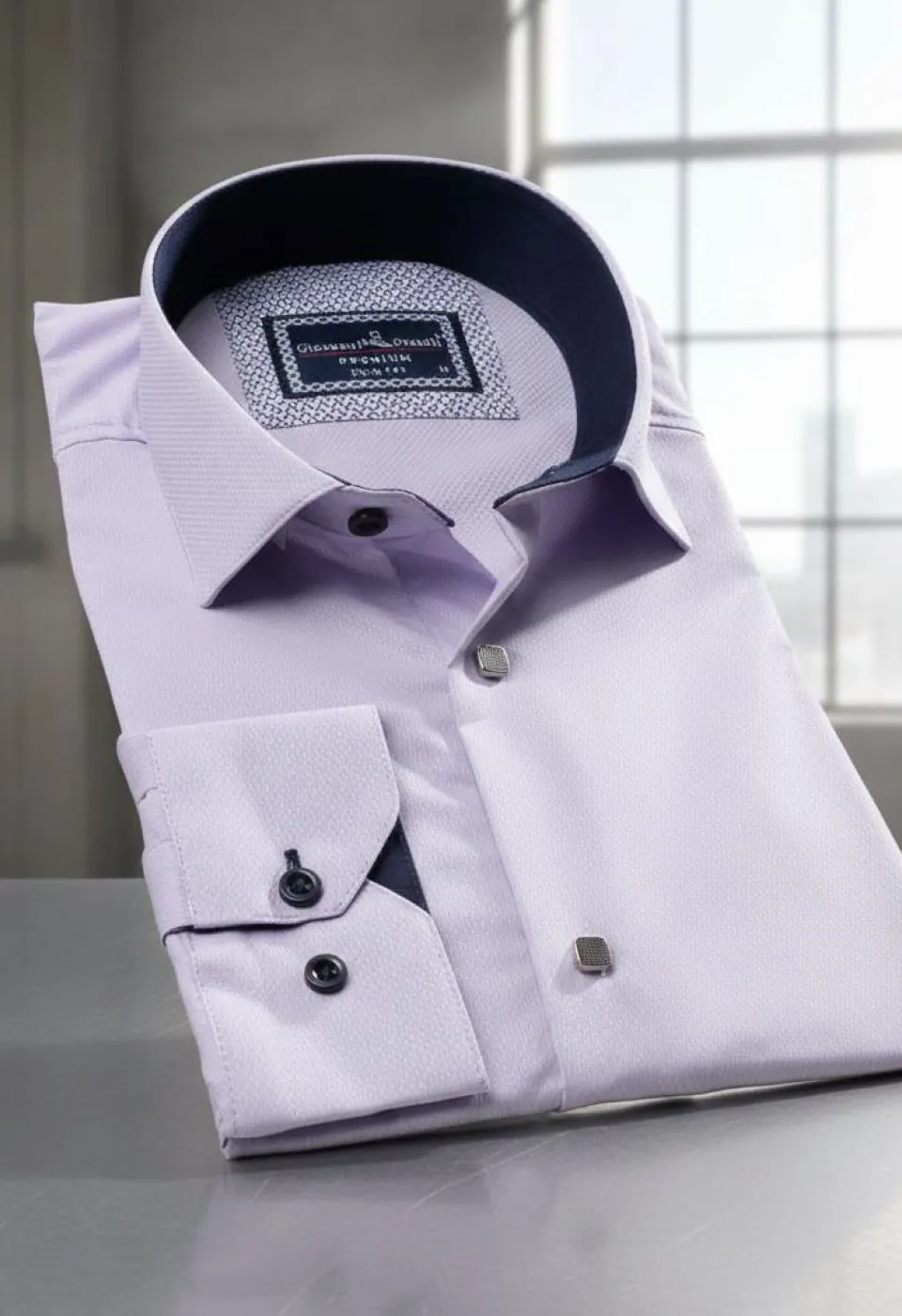 Slim Fit Uzun Kol Desenli Armürlü Jakar Erkek Gömlek 3GMK311497015