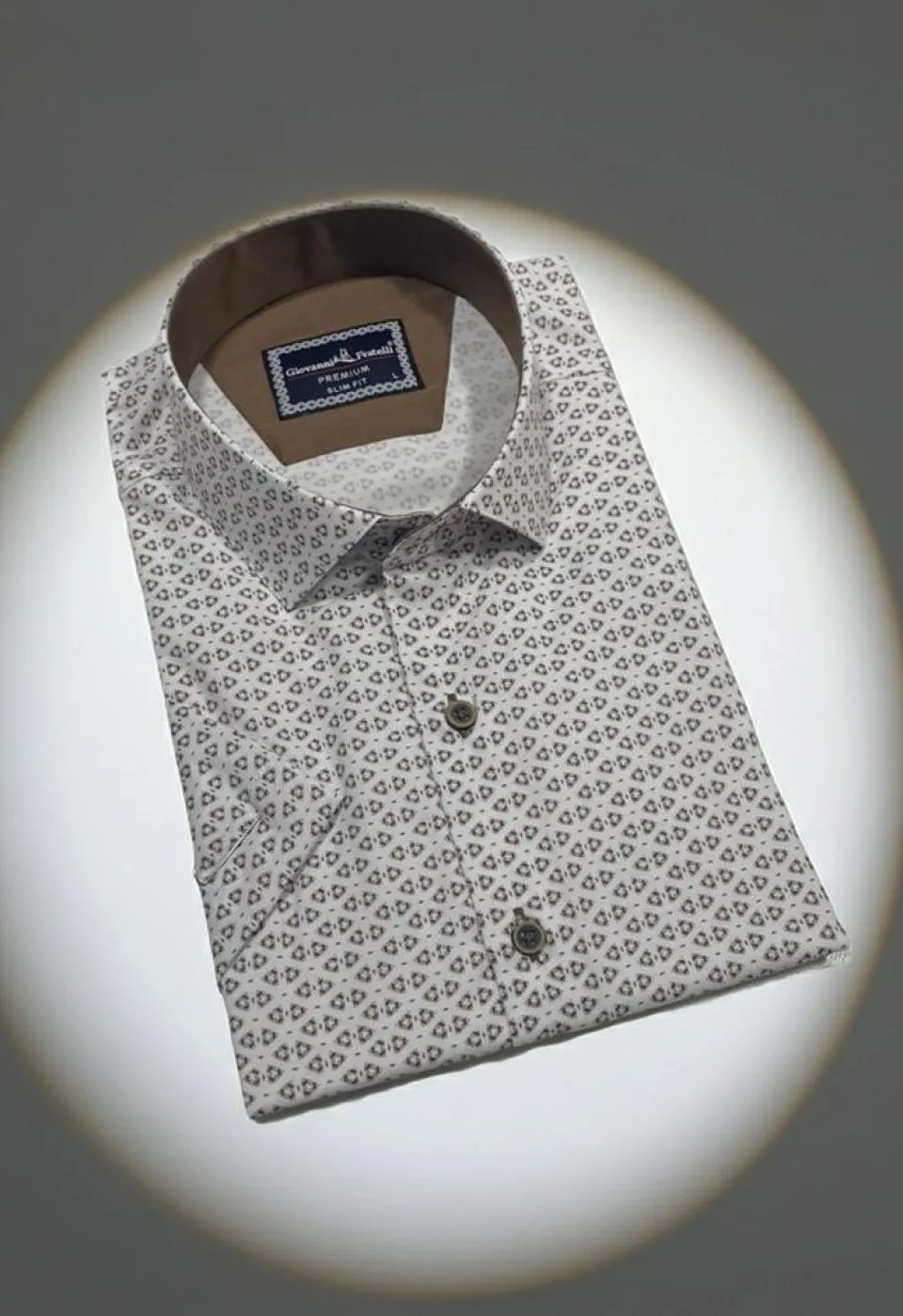 Slim Fit Kısa Kol Dijital Baskılı Desenli Erkek Gömlek 3GMK311501002