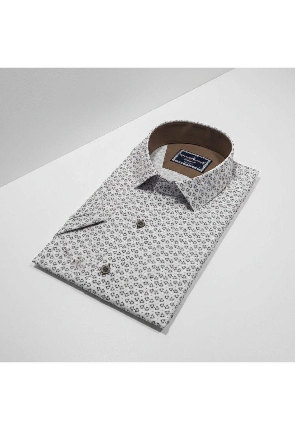 1501 CR K DIGITAL 002 Slim Fit Kısa Kol Dijital Baskılı Desenli Erkek Gömlek 3GMK311501002 - Giovanni Fratelli