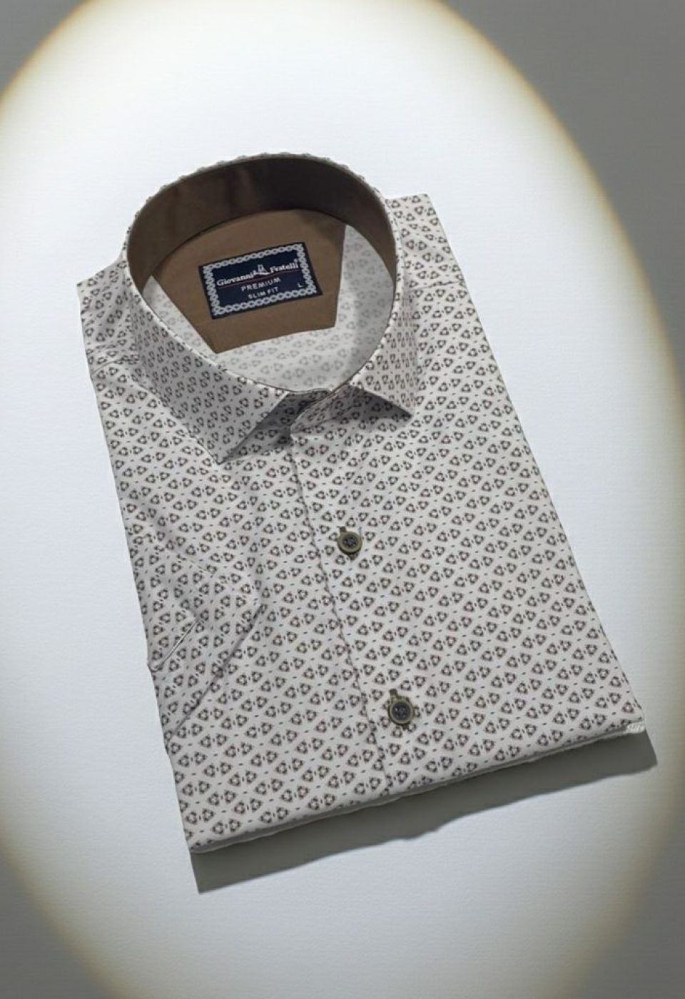 1501 CR K DIGITAL 002 Slim Fit Kısa Kol Dijital Baskılı Desenli Erkek Gömlek 3GMK311501002 - Giovanni Fratelli