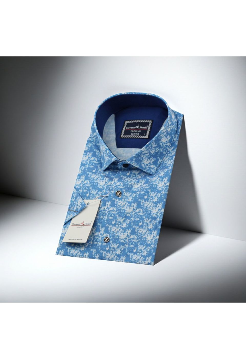 1502 CR K DIGITAL 001 Slim Fit Kısa Kol Dijital Baskılı Desenli Erkek Gömlek 3GMK311502001 - Giovanni Fratelli