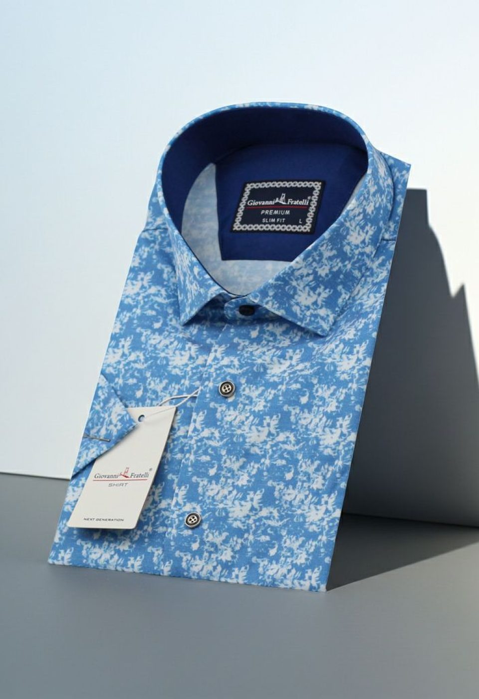 Slim Fit Kısa Kol Dijital Baskılı Desenli Erkek Gömlek 3GMK311502001