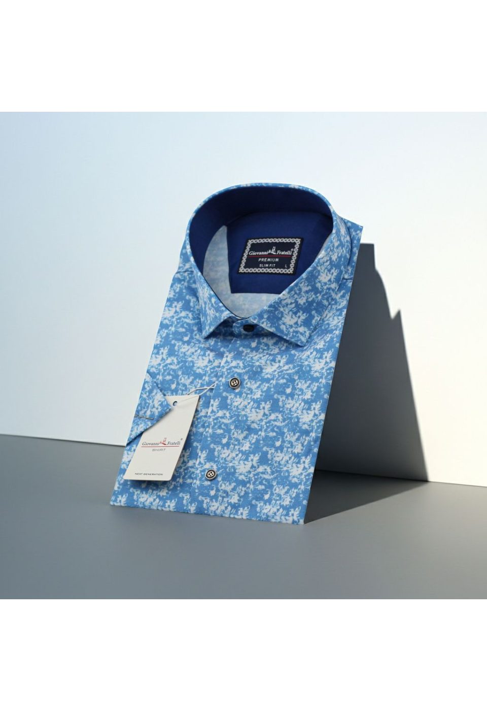 1502 CR K DIGITAL 001 Slim Fit Kısa Kol Dijital Baskılı Desenli Erkek Gömlek 3GMK311502001 - Giovanni Fratelli