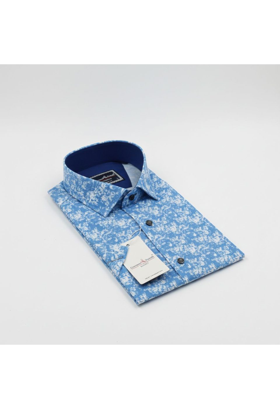 1502 CR K DIGITAL 001 Slim Fit Kısa Kol Dijital Baskılı Desenli Erkek Gömlek 3GMK311502001 - Giovanni Fratelli