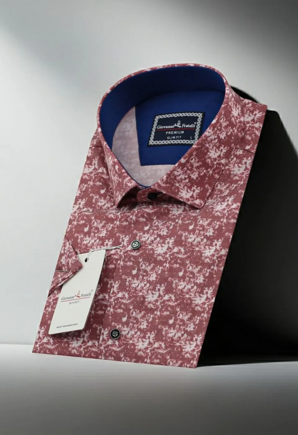Slim Fit Kısa Kol Dijital Baskılı Desenli Erkek Gömlek 3GMK311502003