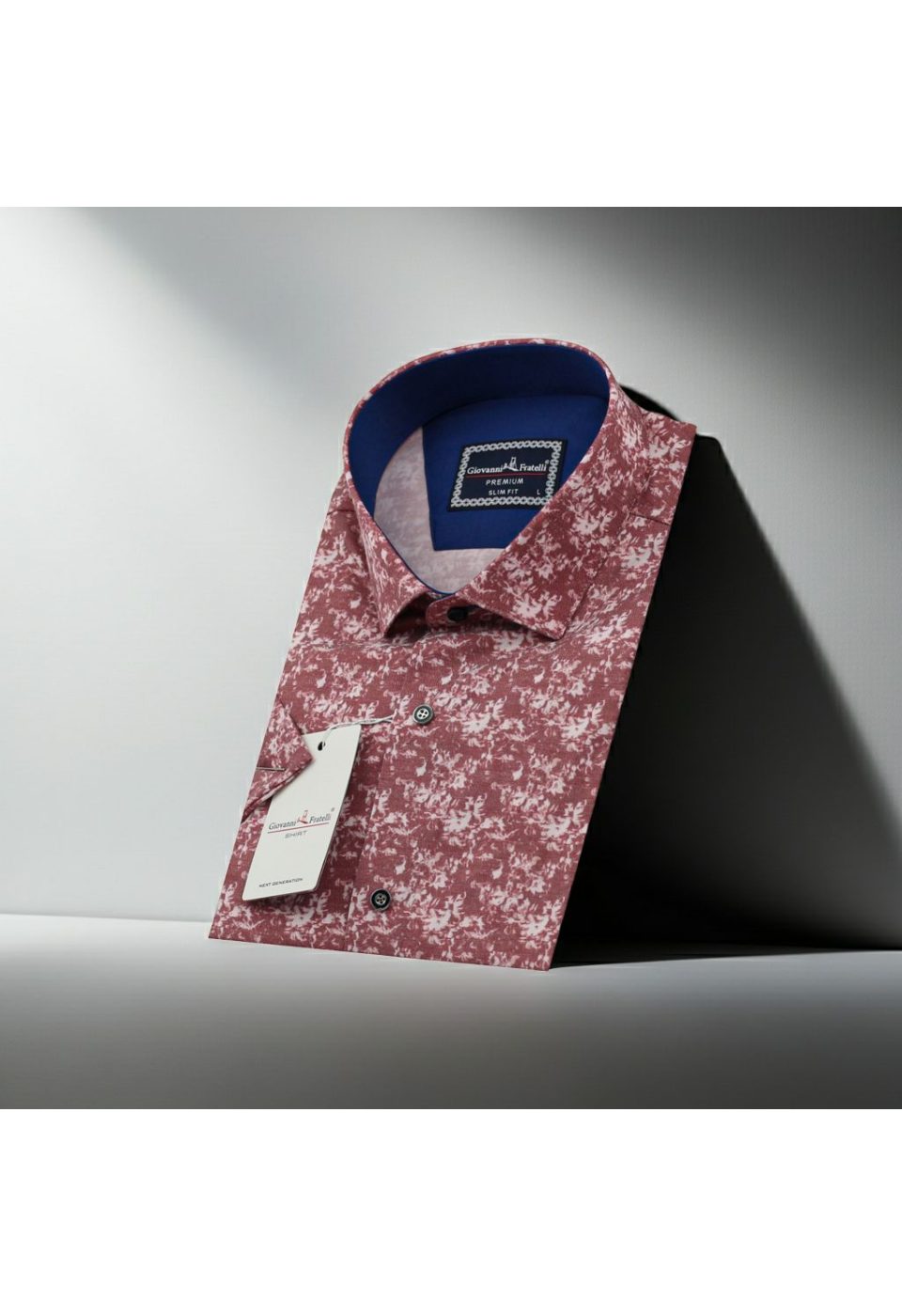 1502 CR K DIGITAL 003 Slim Fit Kısa Kol Dijital Baskılı Desenli Erkek Gömlek 3GMK311502003 - Giovanni Fratelli