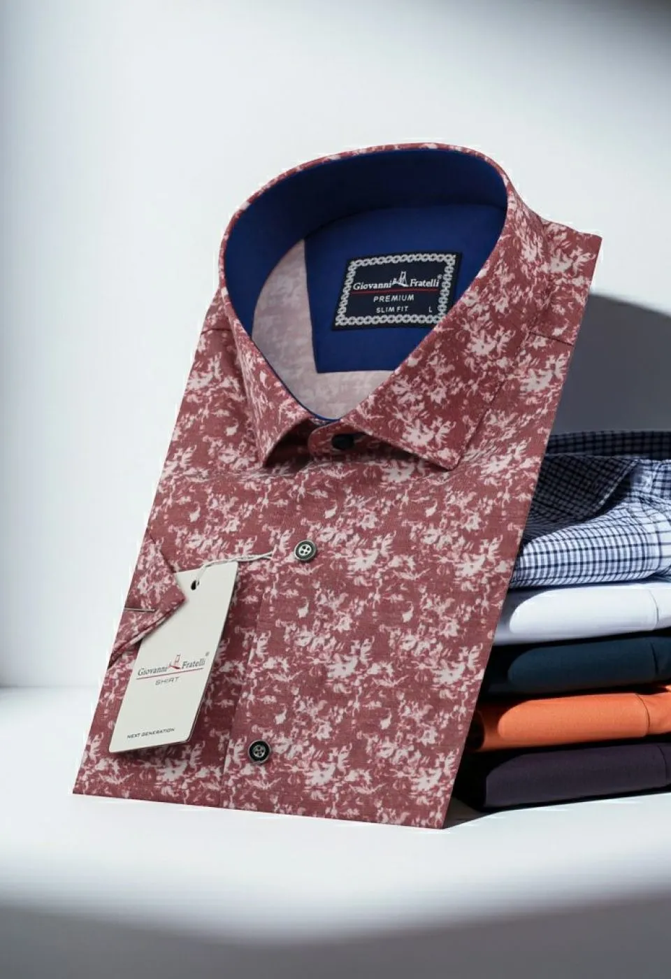 Slim Fit Kısa Kol Dijital Baskılı Desenli Erkek Gömlek 3GMK311502003