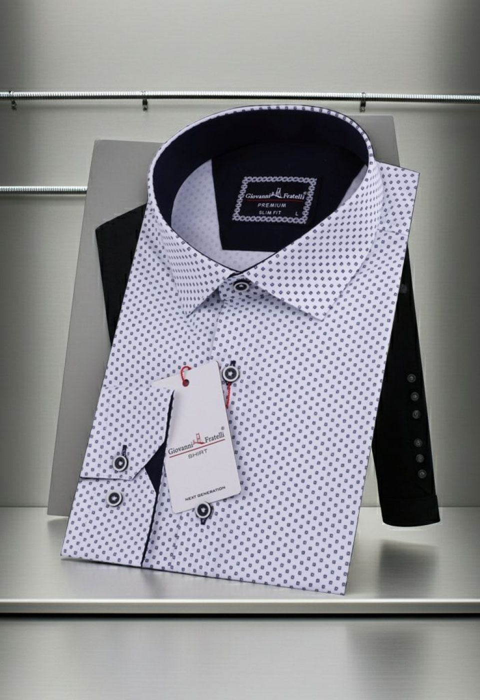 Slim Fit Uzun Kol Desenli Saten Gömlek 3GMK311509001 - Giovanni Fratelli