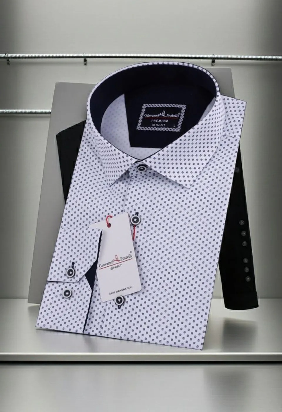 Slim Fit Uzun Kol Desenli Saten Gömlek 3GMK311509001