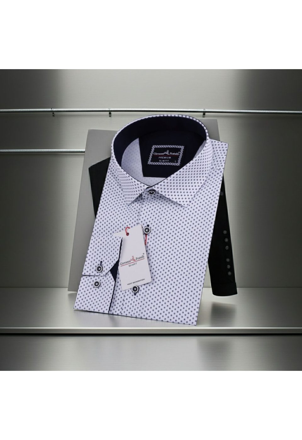 Slim Fit Uzun Kol Desenli Saten Gömlek 3GMK311509001 - Giovanni Fratelli