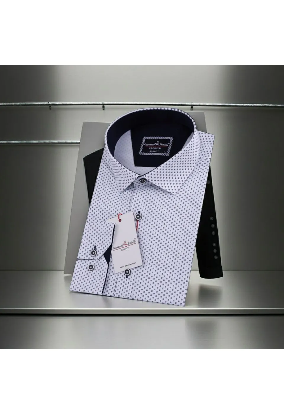 Slim Fit Uzun Kol Desenli Saten Gömlek 3GMK311509001 - Giovanni Fratelli