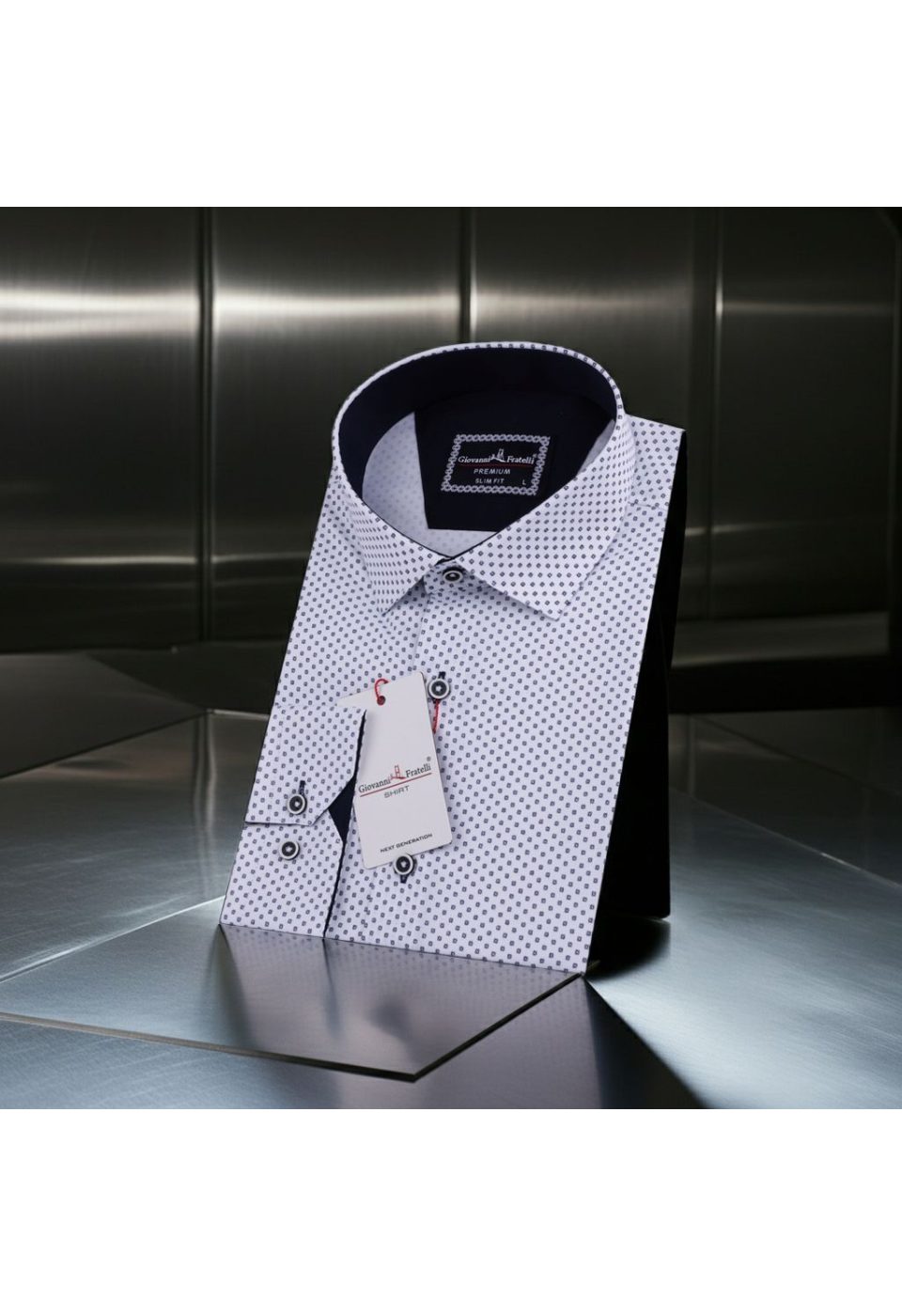 Slim Fit Uzun Kol Desenli Saten Gömlek 3GMK311509001 - Giovanni Fratelli