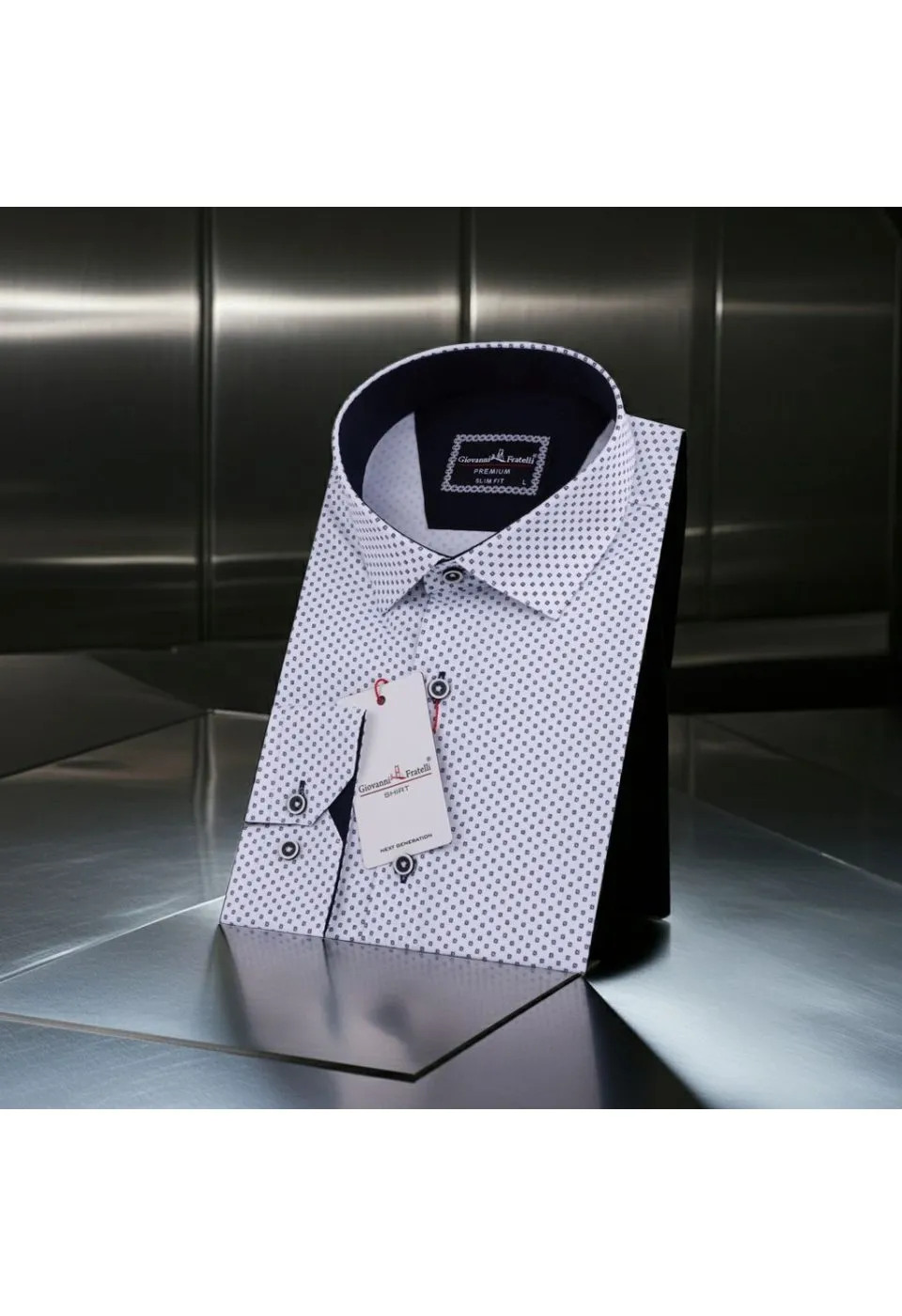 Slim Fit Uzun Kol Desenli Saten Gömlek 3GMK311509001 - Giovanni Fratelli