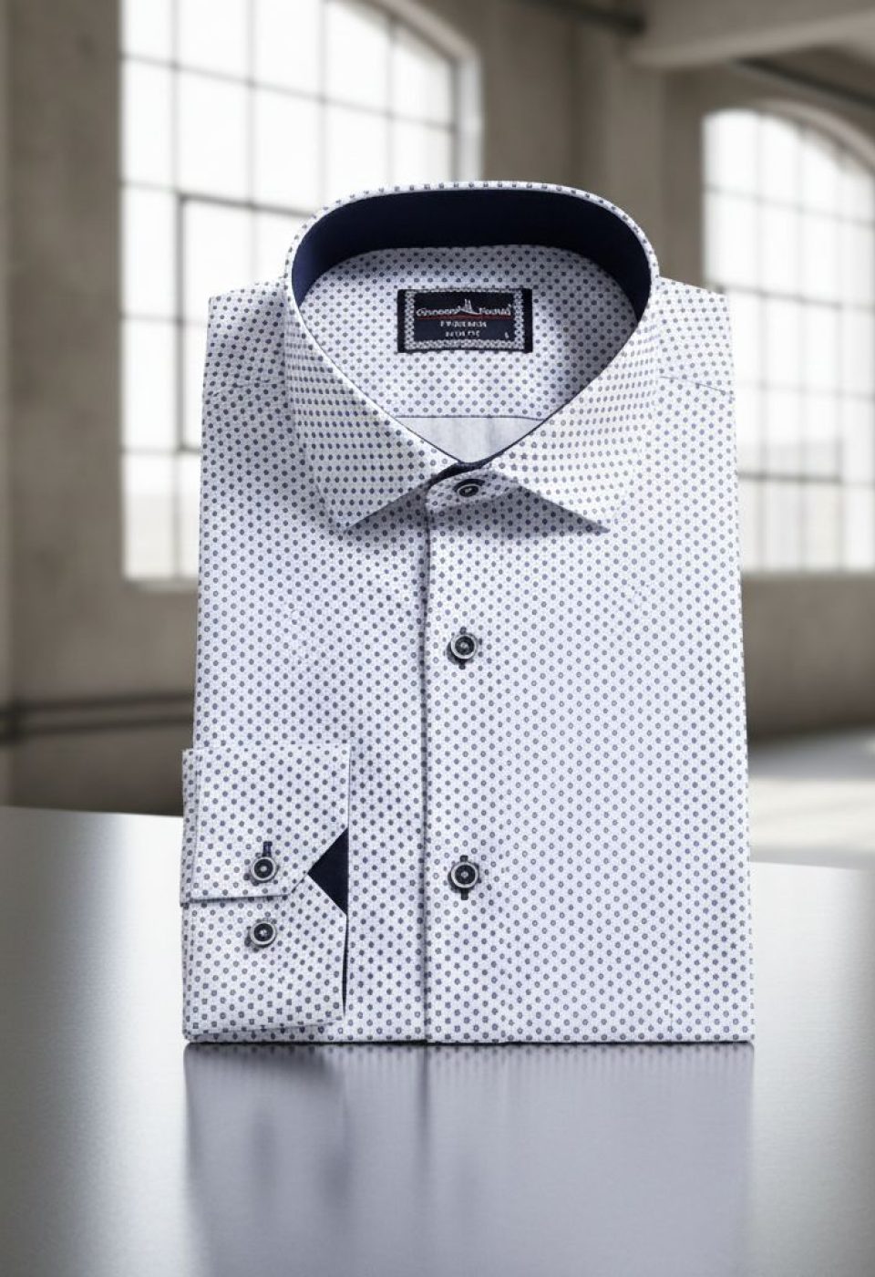 Slim Fit Uzun Kol Desenli Saten Gömlek 3GMK311509001 - Giovanni Fratelli