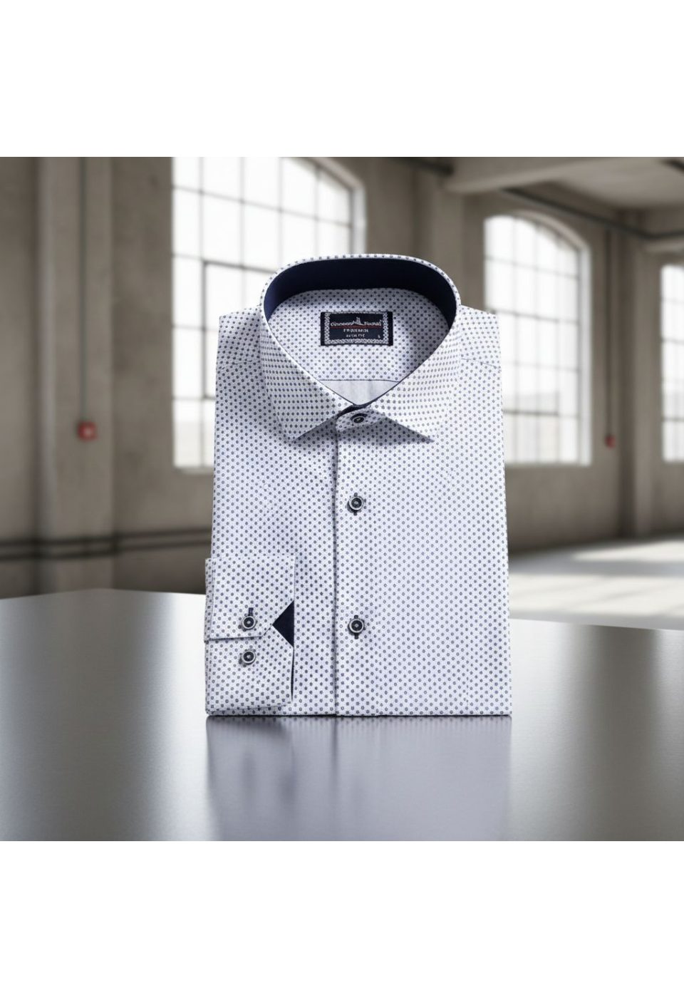 Slim Fit Uzun Kol Desenli Saten Gömlek 3GMK311509001 - Giovanni Fratelli