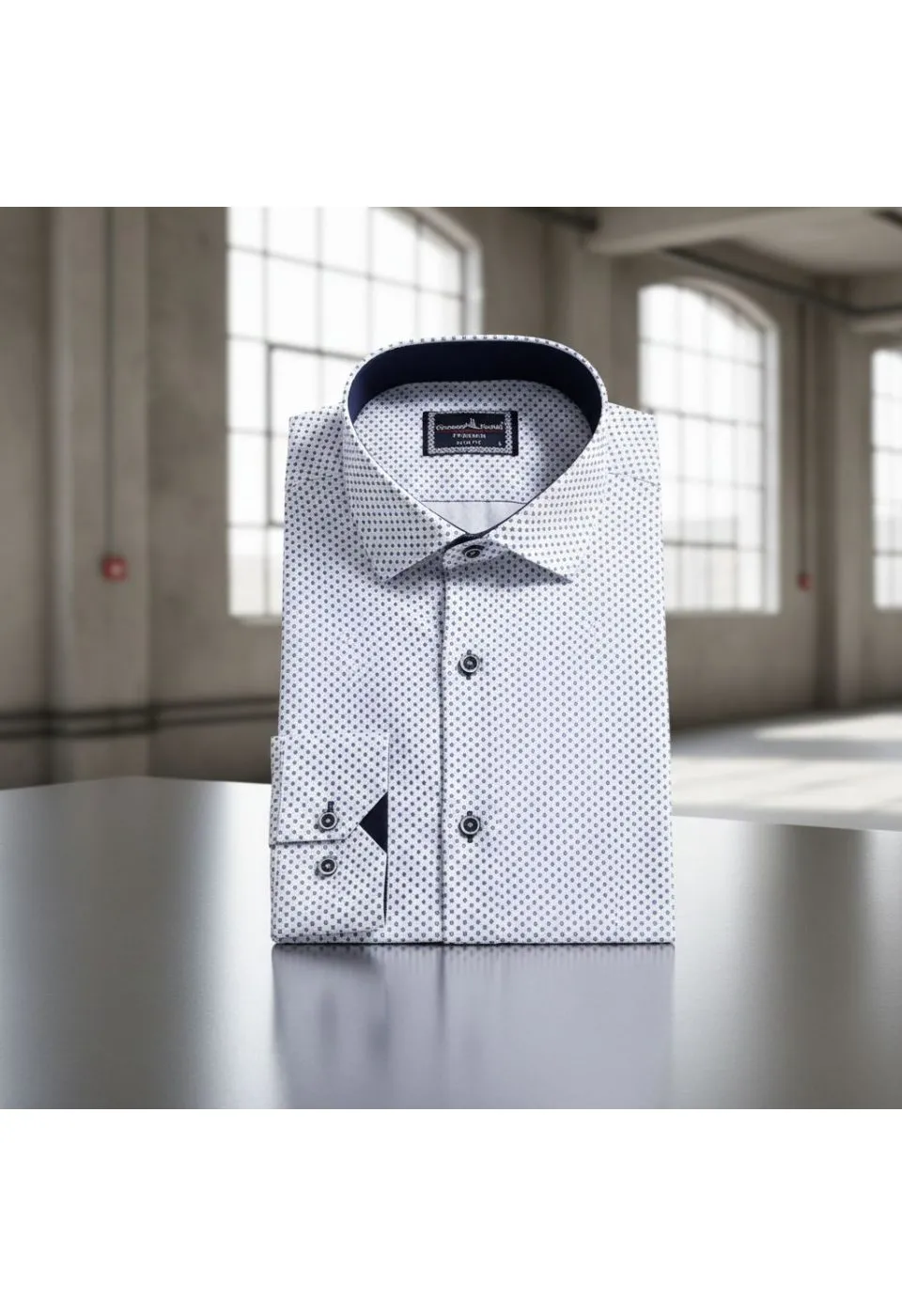 Slim Fit Uzun Kol Desenli Saten Gömlek 3GMK311509001 - Giovanni Fratelli