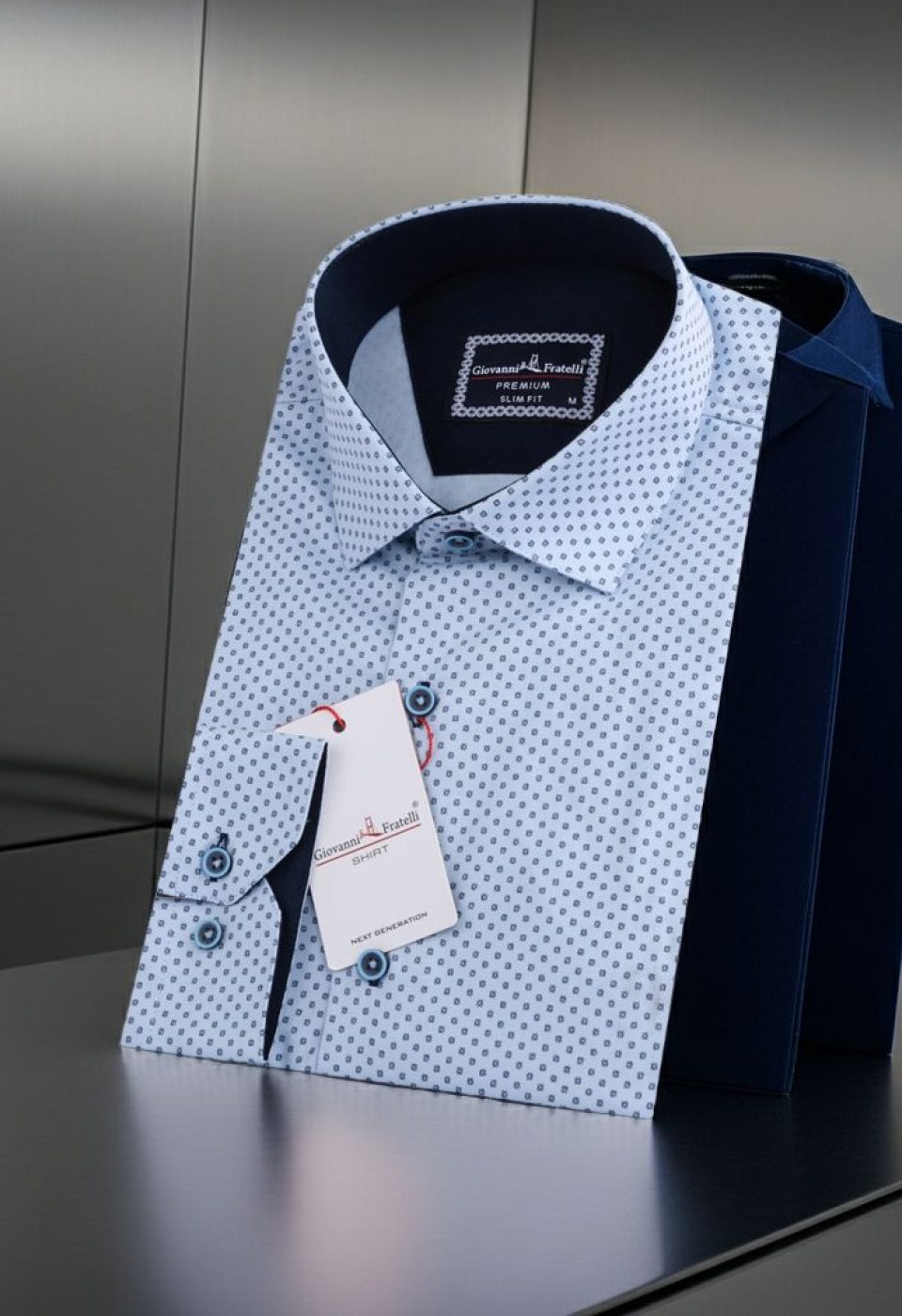 Slim Fit Uzun Kol Desenli Saten Gömlek 3GMK311509003 - Giovanni Fratelli