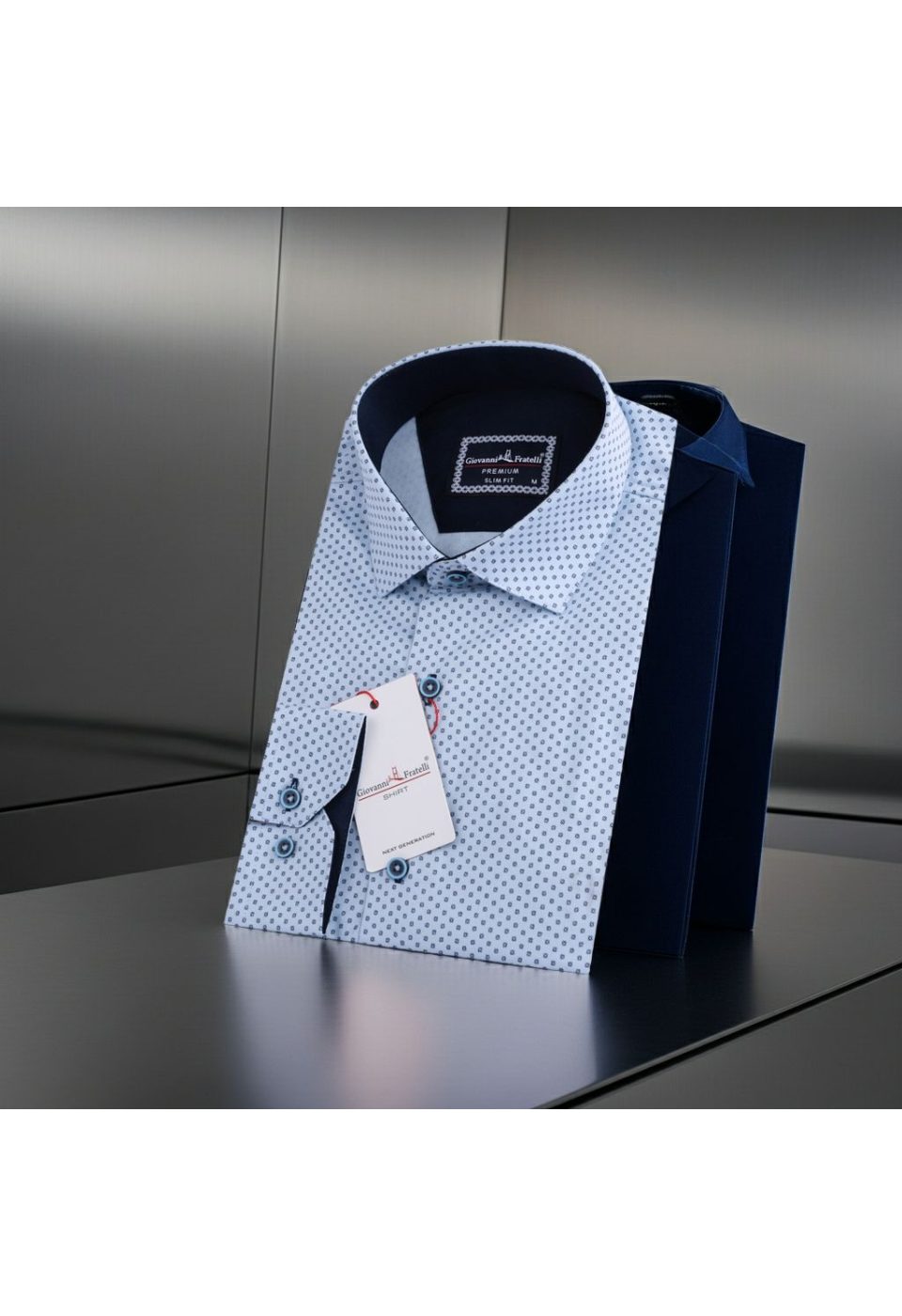 Slim Fit Uzun Kol Desenli Saten Gömlek 3GMK311509003 - Giovanni Fratelli