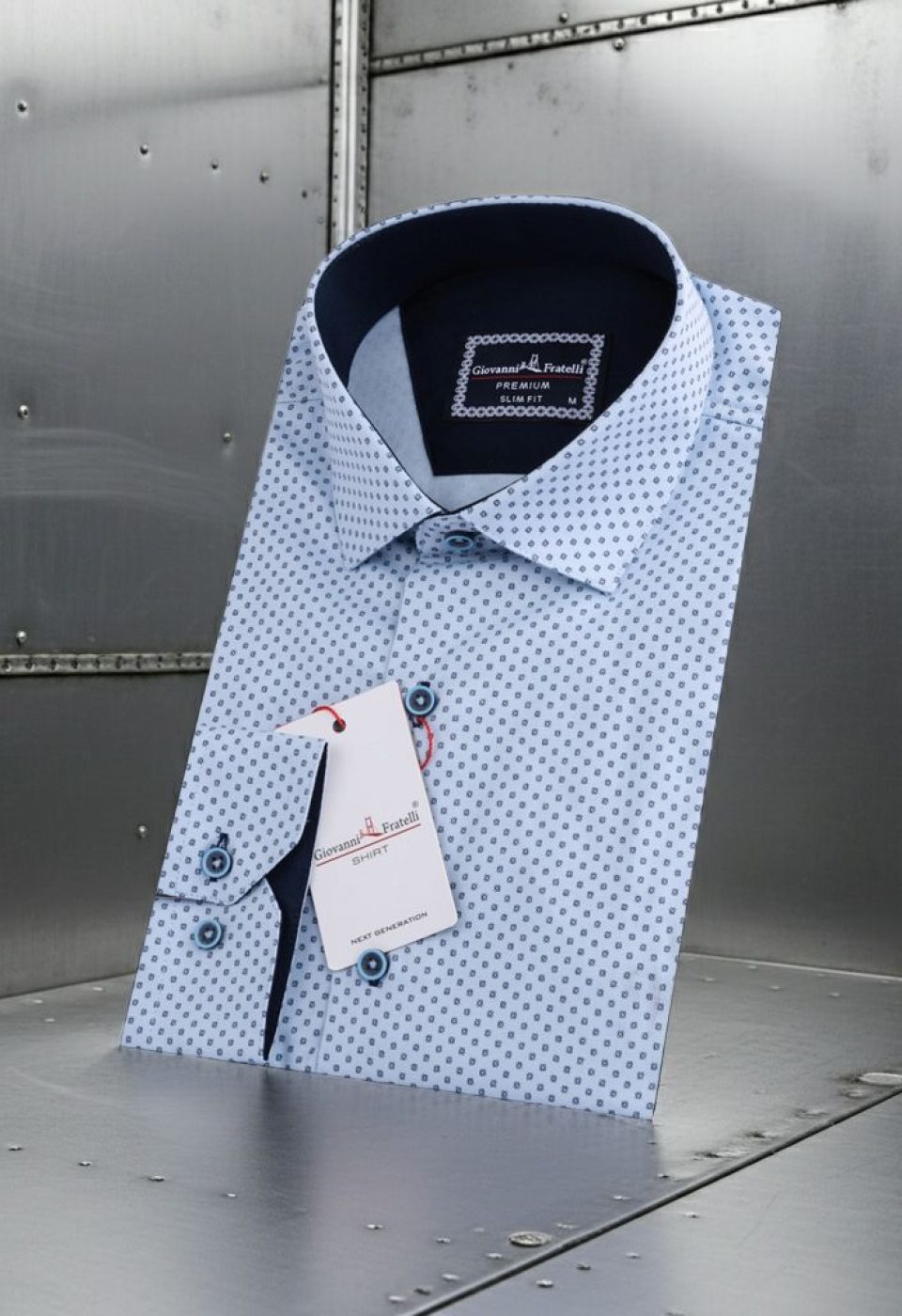 Slim Fit Uzun Kol Desenli Saten Gömlek 3GMK311509003 - Giovanni Fratelli