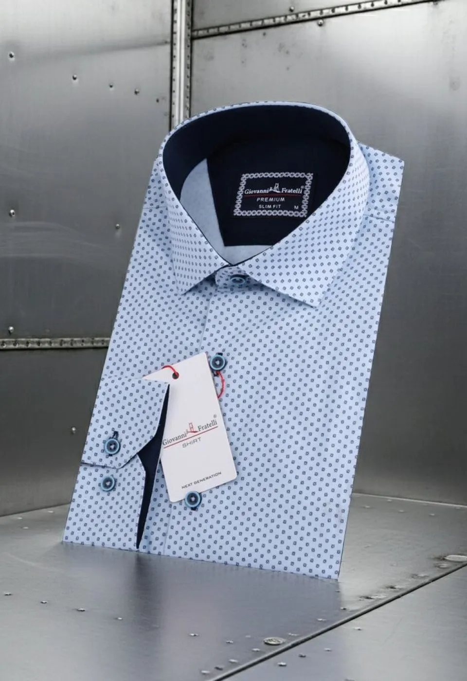 Slim Fit Uzun Kol Desenli Saten Gömlek 3GMK311509003