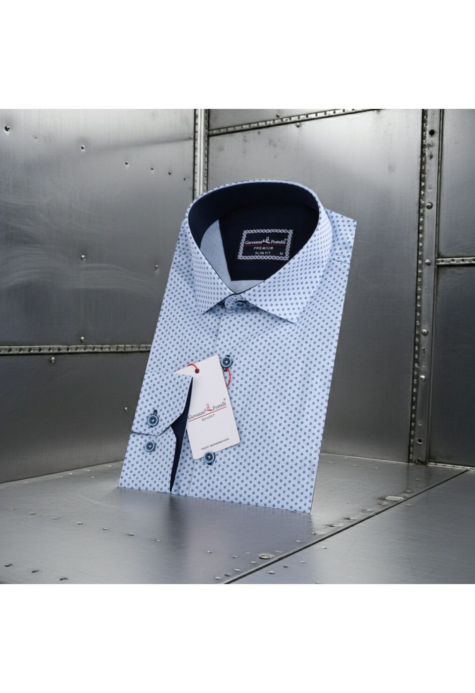 Slim Fit Uzun Kol Desenli Saten Gömlek 3GMK311509003 - Giovanni Fratelli