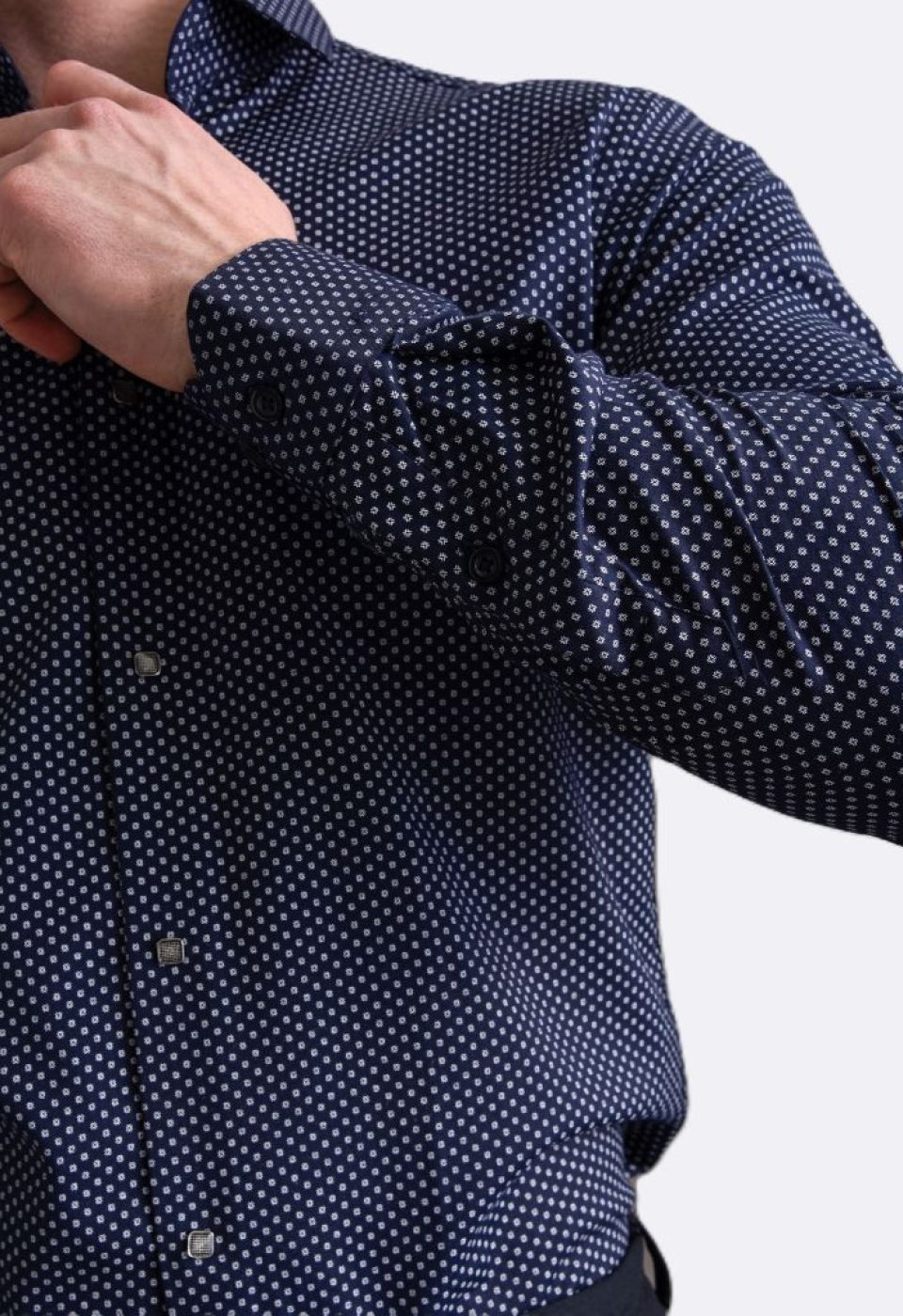 Slim Fit Uzun Kol Desenli Saten Gömlek 3GMK311524003 - Giovanni Fratelli