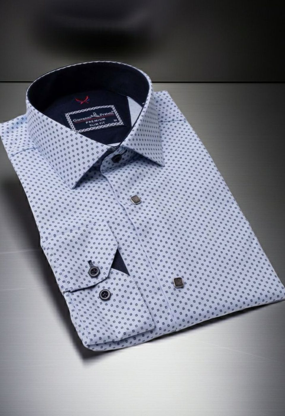 Slim Fit Uzun Kol Desenli Saten Gömlek 3GMK311524002 - Giovanni Fratelli